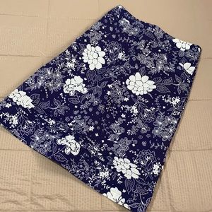Blue/white floral skirt. Size 4